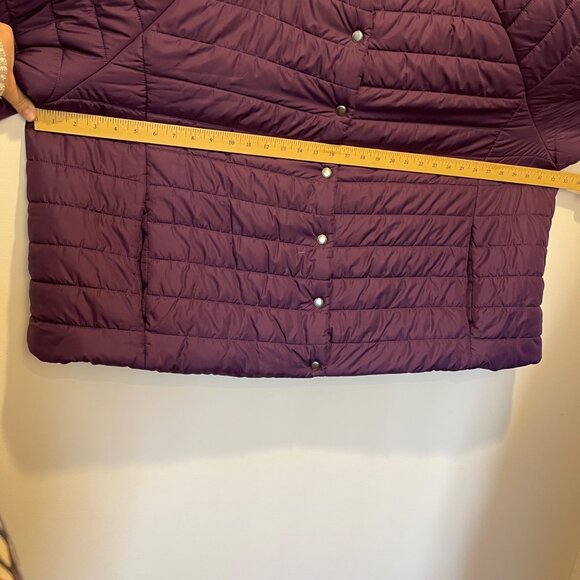 NWOT LOGO Lori Goldstein Womens Purple Quilted Jacket 5X Polyester Snap Buttons - Picture 5 of 6